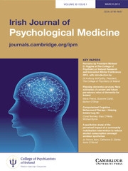 Irish Journal of Psychological Medicine Volume 30 - Issue 1 -