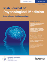 Irish Journal of Psychological Medicine Volume 33 - Issue 4 -