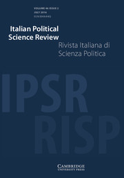 Italian Political Science Review / Rivista Italiana di Scienza Politica Volume 46 - Special Issue2 -  The 2014 European Parliament Elections: Representation, Euroscepticism, Populism and the Economic Crisis