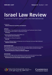 Israel Law Review Volume 54 - Issue 3 -