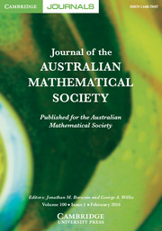 Journal of the Australian Mathematical Society Volume 100 - Issue 1 -