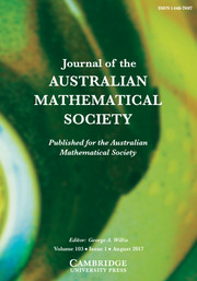 Journal of the Australian Mathematical Society Volume 103 - Issue 1 -