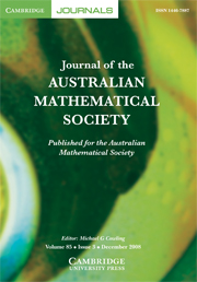 Journal of the Australian Mathematical Society Volume 85 - Issue 3 -