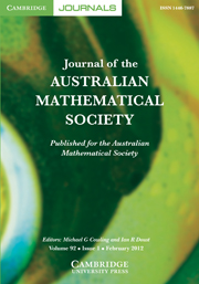 Journal of the Australian Mathematical Society Volume 92 - Issue 1 -