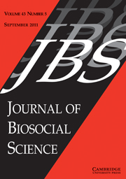 Journal of Biosocial Science Volume 43 - Issue 5 -