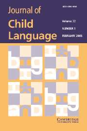 Journal of Child Language Volume 32 - Issue 1 -