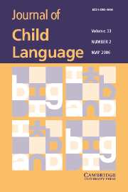 Journal of Child Language Volume 33 - Issue 2 -