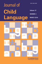 Journal of Child Language Volume 37 - Issue 2 -