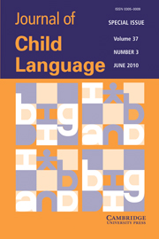 Journal of Child Language Volume 37 - Issue 3 -  Computational models of child language learning