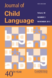 Journal of Child Language Volume 40 - Issue 5 -