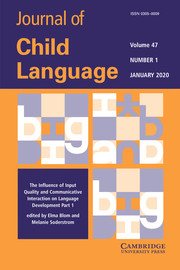 Journal of Child Language Volume 47 - Special Issue1 -  The Influence of Input Quality and Communicative Interaction on Language Development Part 1