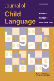 Journal of Child Language Volume 48 - Special Issue5 -  Special issue on Testable Theories of Core First Language Acquisition