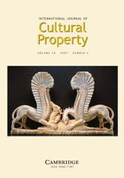 International Journal of Cultural Property Volume 14 - Issue 2 -