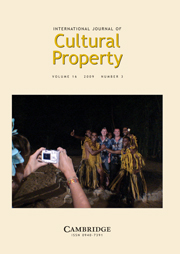 International Journal of Cultural Property Volume 16 - Issue 3 -  Pacific Discourses About Cultural Heritage and Its Protection