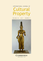 International Journal of Cultural Property Volume 24 - Issue 4 -