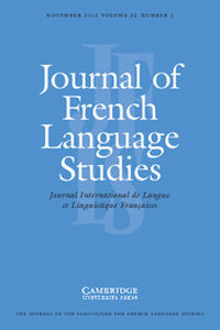 Journal of French Language Studies Volume 22 - Issue 3 -