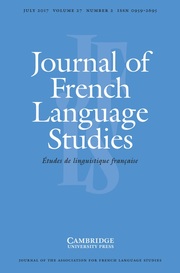 Journal of French Language Studies Volume 27 - Issue 2 -