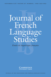 Journal of French Language Studies Volume 28 - Issue 3 -