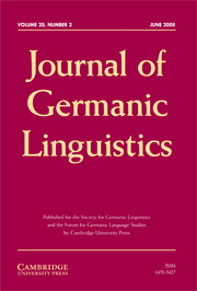 Journal of Germanic Linguistics Volume 20 - Issue 2 -