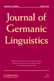 Journal of Germanic Linguistics Volume 24 - Issue 1 -