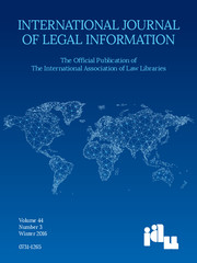 International Journal of Legal Information Volume 44 - Issue 3 -