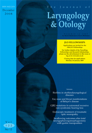 The Journal of Laryngology & Otology Volume 122 - Issue 12 -