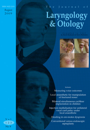 The Journal of Laryngology & Otology Volume 123 - Issue 8 -