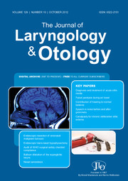 The Journal of Laryngology & Otology Volume 126 - Issue 10 -