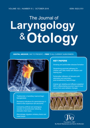 The Journal of Laryngology & Otology Volume 132 - Issue 10 -