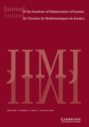 Journal of the Institute of Mathematics of Jussieu Volume 11 - Issue 2 -