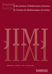 Journal of the Institute of Mathematics of Jussieu Volume 12 - Issue 1 -