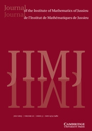 Journal of the Institute of Mathematics of Jussieu Volume 12 - Issue 3 -