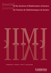 Journal of the Institute of Mathematics of Jussieu Volume 12 - Issue 4 -