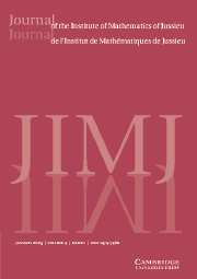 Journal of the Institute of Mathematics of Jussieu Volume 4 - Issue 1 -