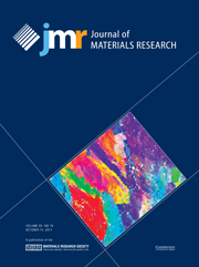 Journal of Materials Research Volume 26 - Issue 19 -