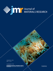 Journal of Materials Research Volume 26 - Issue 9 -