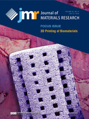 Journal of Materials Research Volume 33 - Issue 14 -  Focus Issue: 3D Printing of Biomaterials