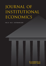 Journal of Institutional Economics Volume 11 - Issue 3 -