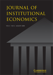 Journal of Institutional Economics Volume 4 - Issue 2 -