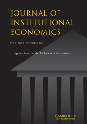 Journal of Institutional Economics Volume 7 - Issue 3 -  Evolution of Institutions