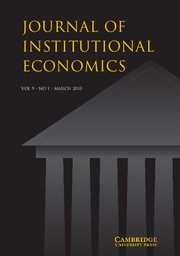 Journal of Institutional Economics Volume 9 - Issue 1 -