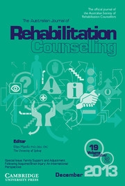 The Australian Journal of Rehabilitation Counselling Volume 19 - Issue 2 -  Family Support and Adjustment Following Acquired Brain Injury: An International Perspective