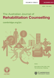 The Australian Journal of Rehabilitation Counselling Volume 24 - Issue 2 -