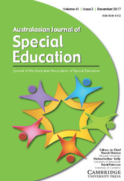 Australasian Journal of Special and Inclusive Education Volume 41 - Issue 2 -