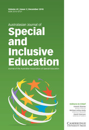 Australasian Journal of Special and Inclusive Education Volume 42 - Issue 2 -