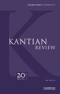 Kantian Review Volume 20 - Issue 3 -