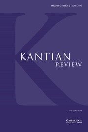 Kantian Review Volume 27 - Issue 2 -