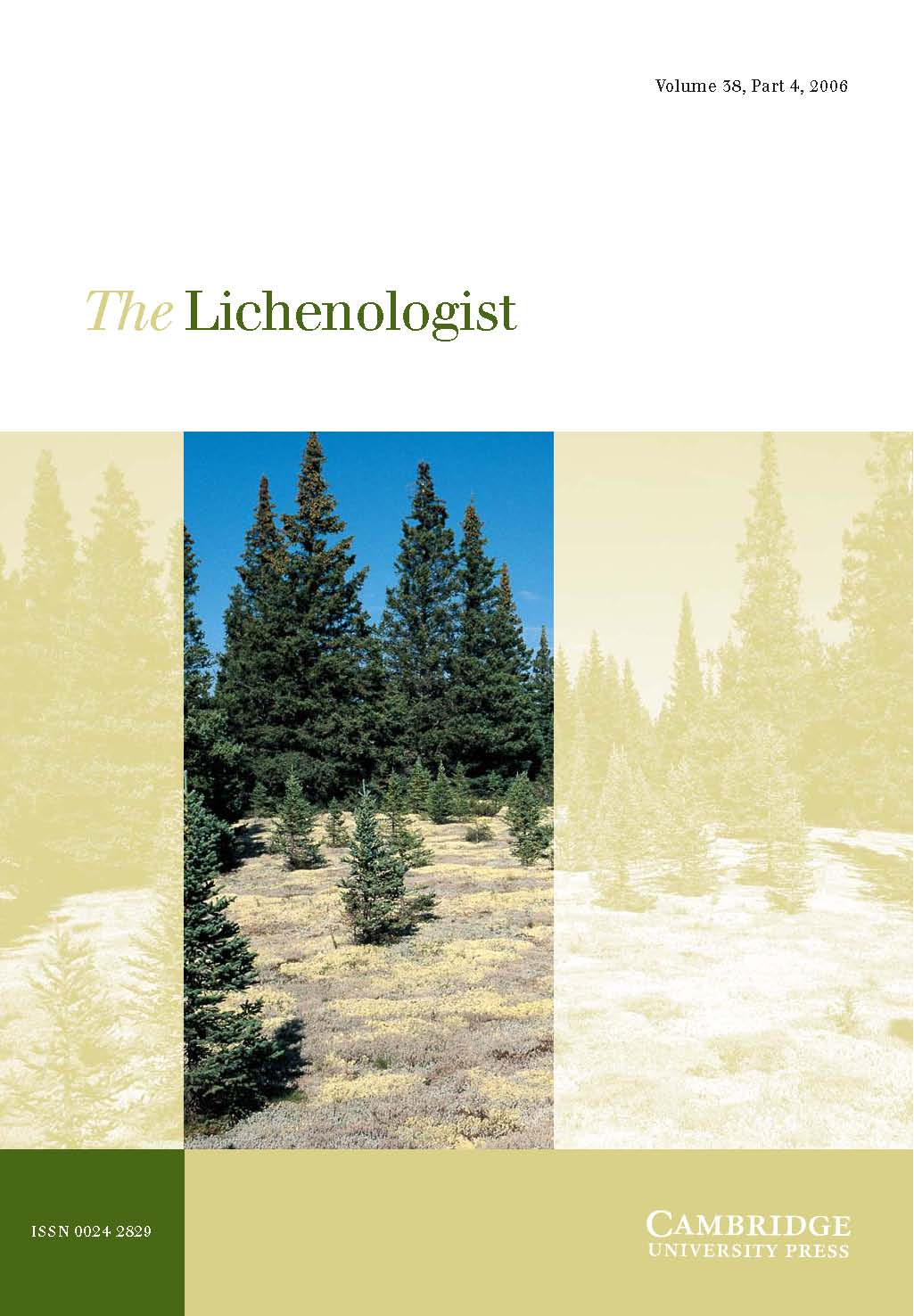 The Lichenologist Volume 38 - Issue 4 -