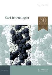 The Lichenologist Volume 40 - Issue 1 -