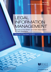 Legal Information Management Volume 11 - Issue 3 -